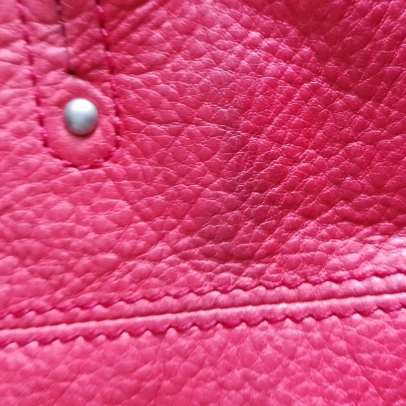 B Makowsky Red Orange Color 100% Leather Shoulder Bag Purse Pockets Zipper 93 - Picture 15 of 16